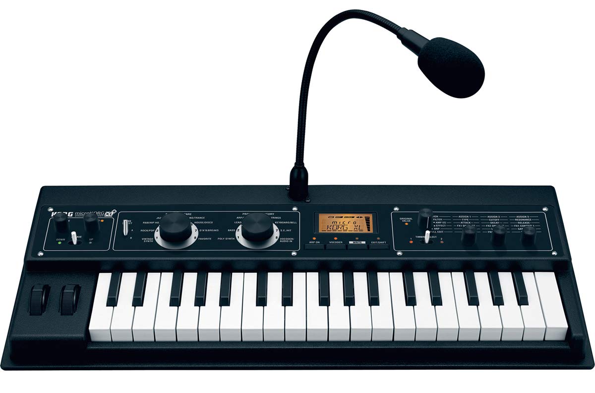 KORG microKORG XL+ Synthesizer Vocoder, analoger Modeling Synthesizer mit 128 Programs, High-End-Synthese zur Soundgestaltung, schwarz