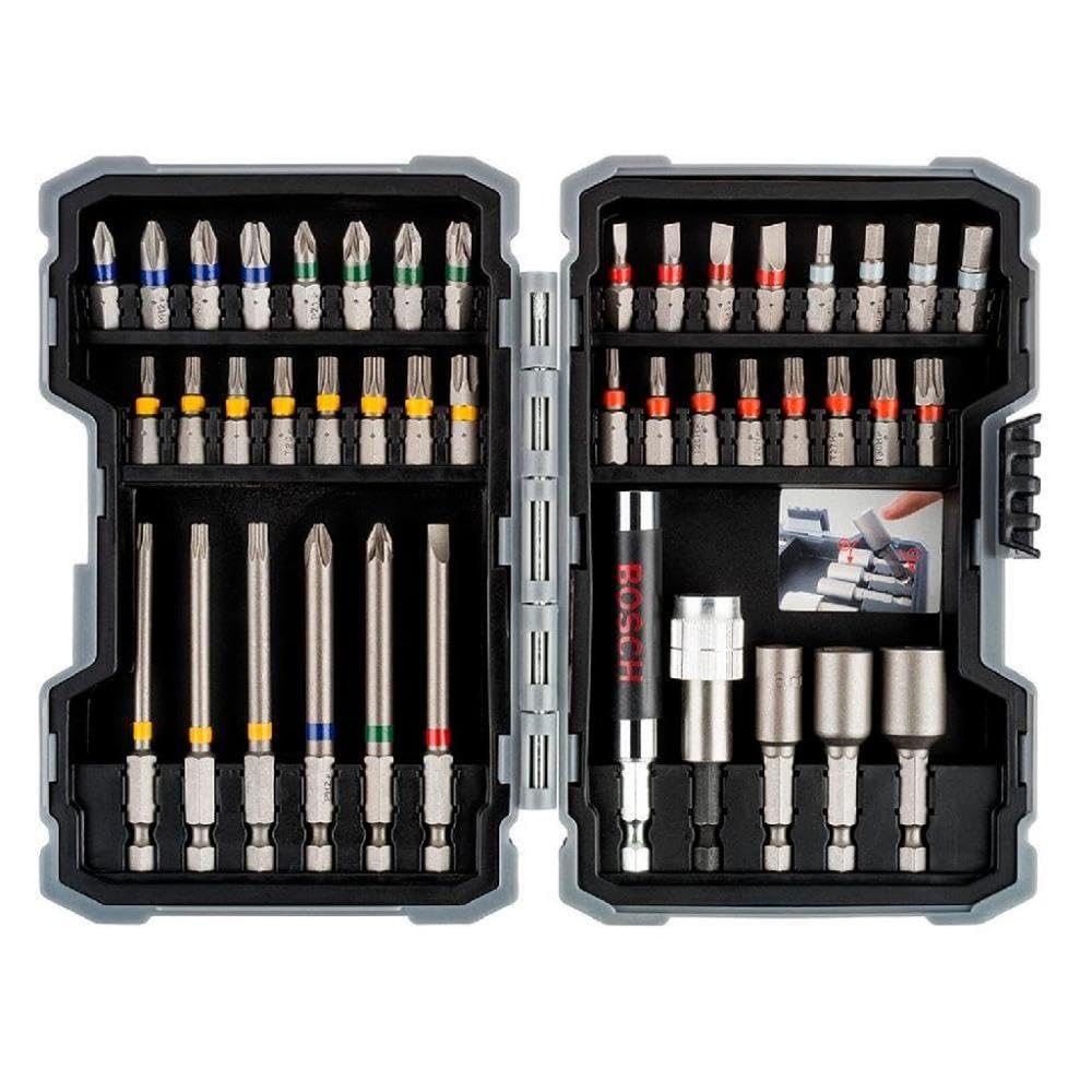 Bosch Professional Vidalama Ucu Seti, Gri, 43 Adet, Extra-Hard Tornavida Ucu ve Lokma Anahtarı Seti