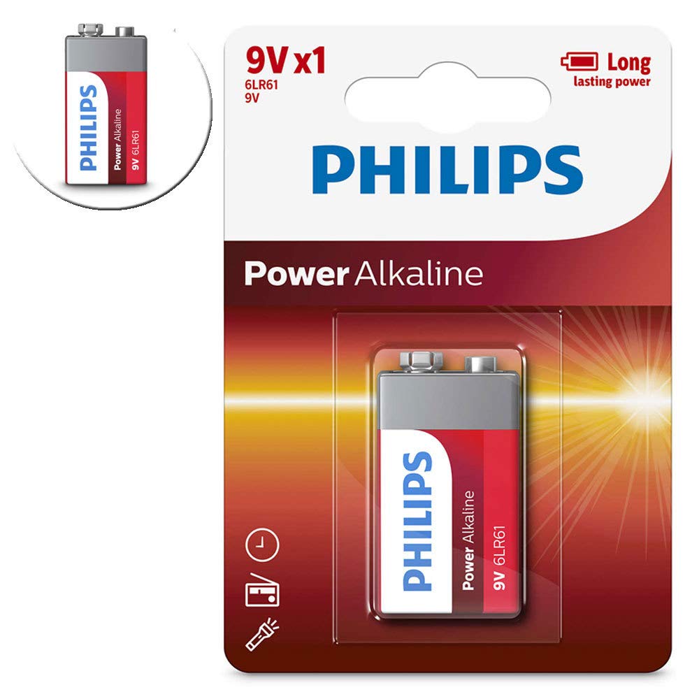 Philips 6LR61-P1B 9V Power Alkalin Pil