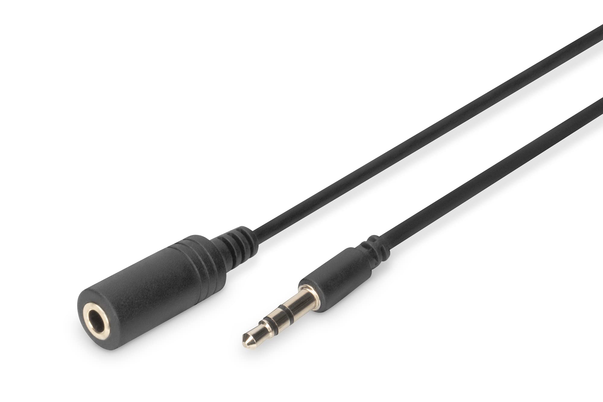 DIGITUS Ses uzatma kablosu - 3,5 mm jak - AUX kablosu - Stereo kablo - 2,5 m - siyah - stereo sistemler, ev sineması, soundbar, bilgisayar için