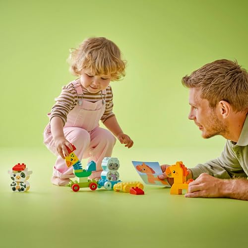 LEGO DUPLO İlk Hayvan Trenim 10412 – 1.5 Yaş ve Üzeri Çocuklar için Doğum Günü Hediyesi Fikri, Tekerlekli Oyuncak Tren ve 4 İnşa Edilebilen Hayvan Figürü İçeren Eğitici Oyuncak Yapım Seti (19 Parça)