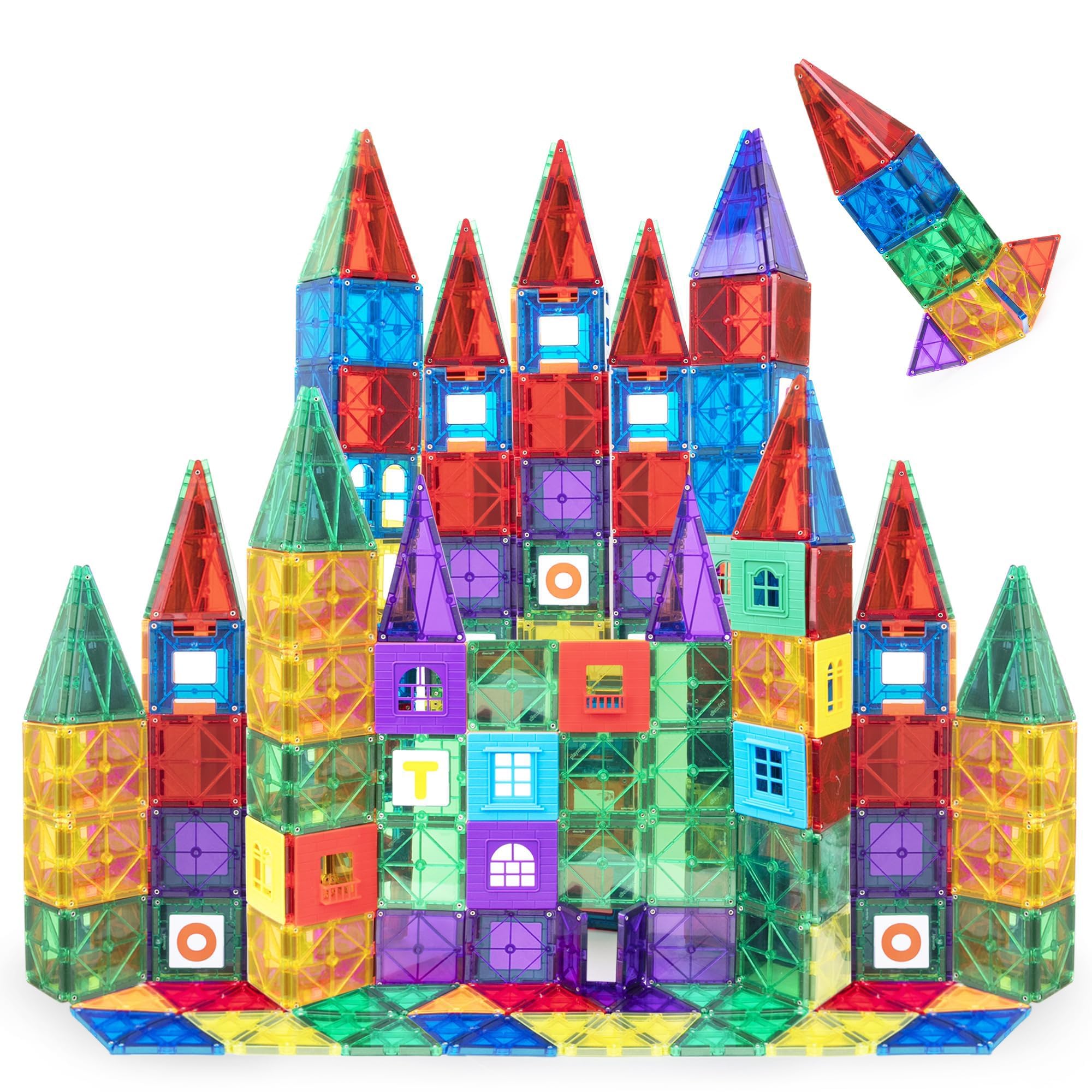Playmags 100 Parça Manyetik Blok Set | 3+ Yaş Bebek ve Çocuklar için STEM Montessori Eğitim Seti | Okul Öncesi ve İlkokul Çocuklarına Uygun Oyuncak