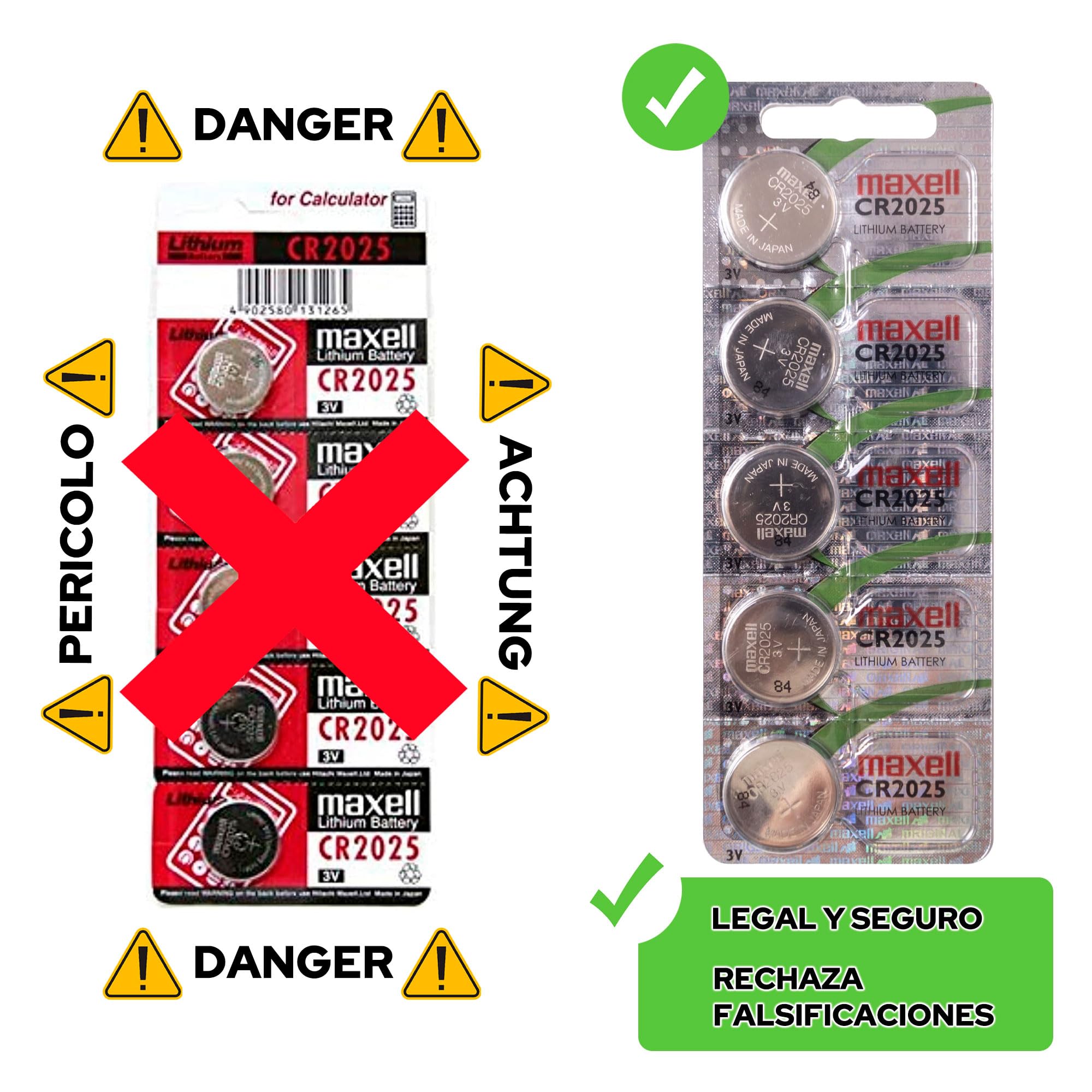 Maxell Tanco Impex 5 x Cr2025 2025 3 V lityum pil, araç uzaktan kumandaları için