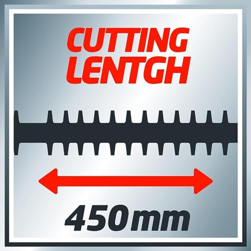 Einhell Elektrikli Çit Budama GH-EH 4245 (420 W, 450 mm kesim uzunluğu, 12 mm kesim kalınlığı, metal dişli, alüminyum bıçak koruması, el koruması, kılıf koruması) - 3403460