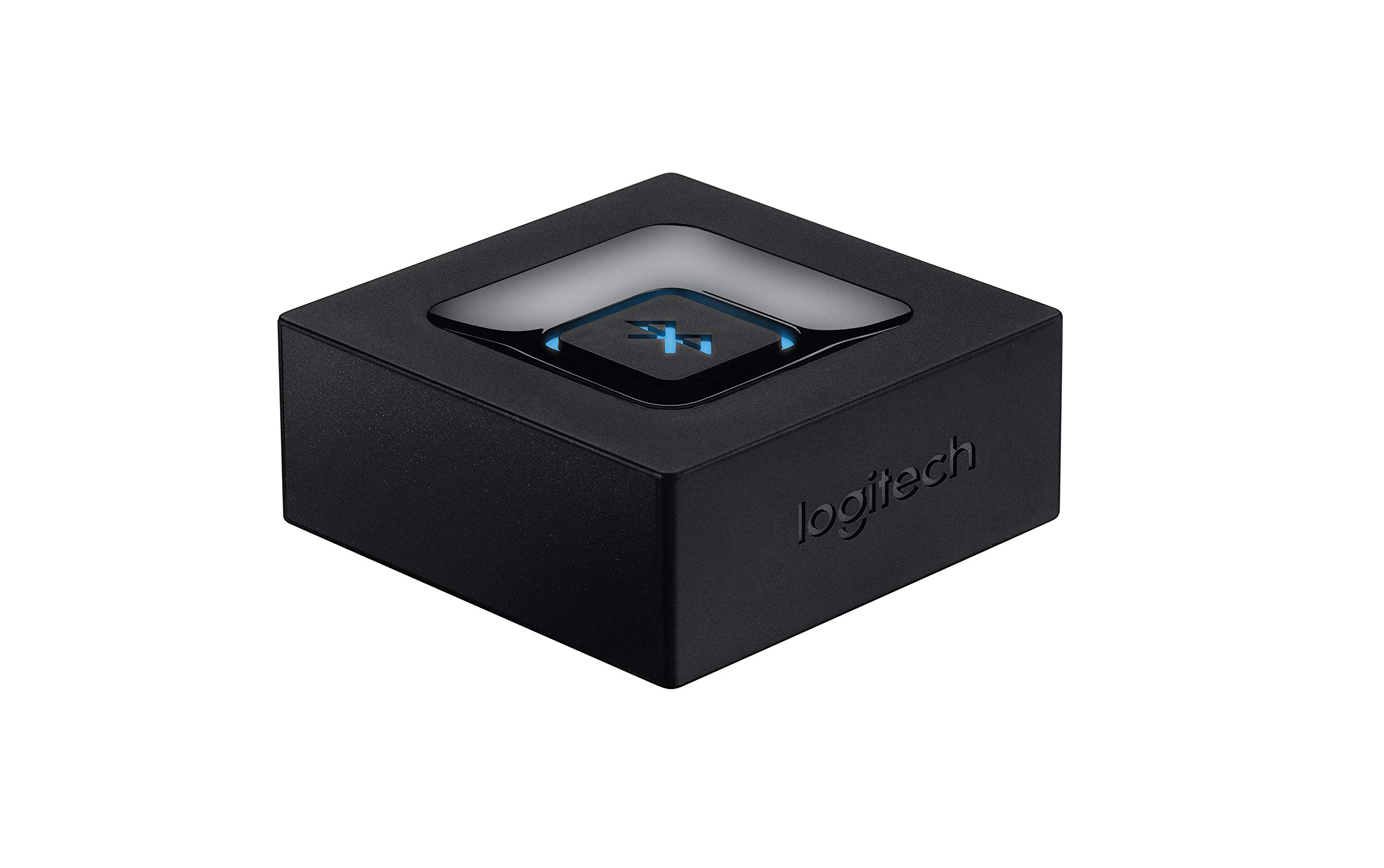 Logitech Kablosuz Bluetooth Adaptör, PC/Mac/Akıllı Telefon/Tablet/AV Alıcısı için Bluetooth Adaptörü, Tek Tuşla Kolay Eşleştirme, Çoklu Erişim Özelliği, 3,5 mm Ses ve RCA Çıkışları, Siyah/Mavi