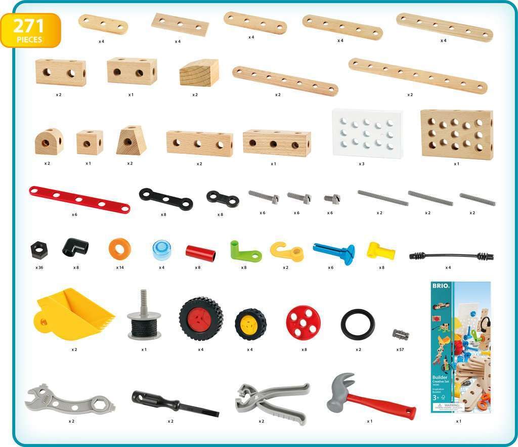 BRIO 34589 – Builder Kindergartenset 270-parça, yapı Konstruktionsspielzeug