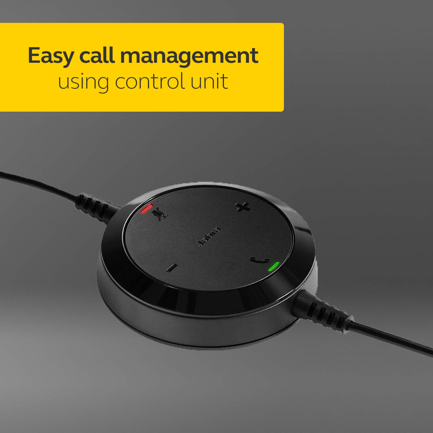 Jabra Evolve 20 UC Mono Headset – Unified Communications Headphones for VoIP Softphone with Pasif Noise Cancellation – USB-Cable with Controller – Black