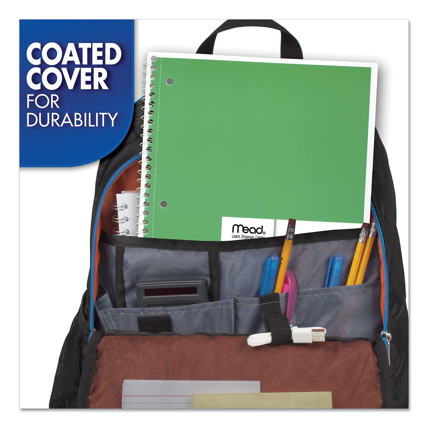Mead Spiral Notebooks, 1 Subject, College Ruled Paper, 70 Yaprak, Renkli Not Defterleri, Çizgili Kağıt, Ev Okul Malzemeleri & K-12, 10 1/2" x 8", Çeşitli Renkler, 6 Paket (73065)