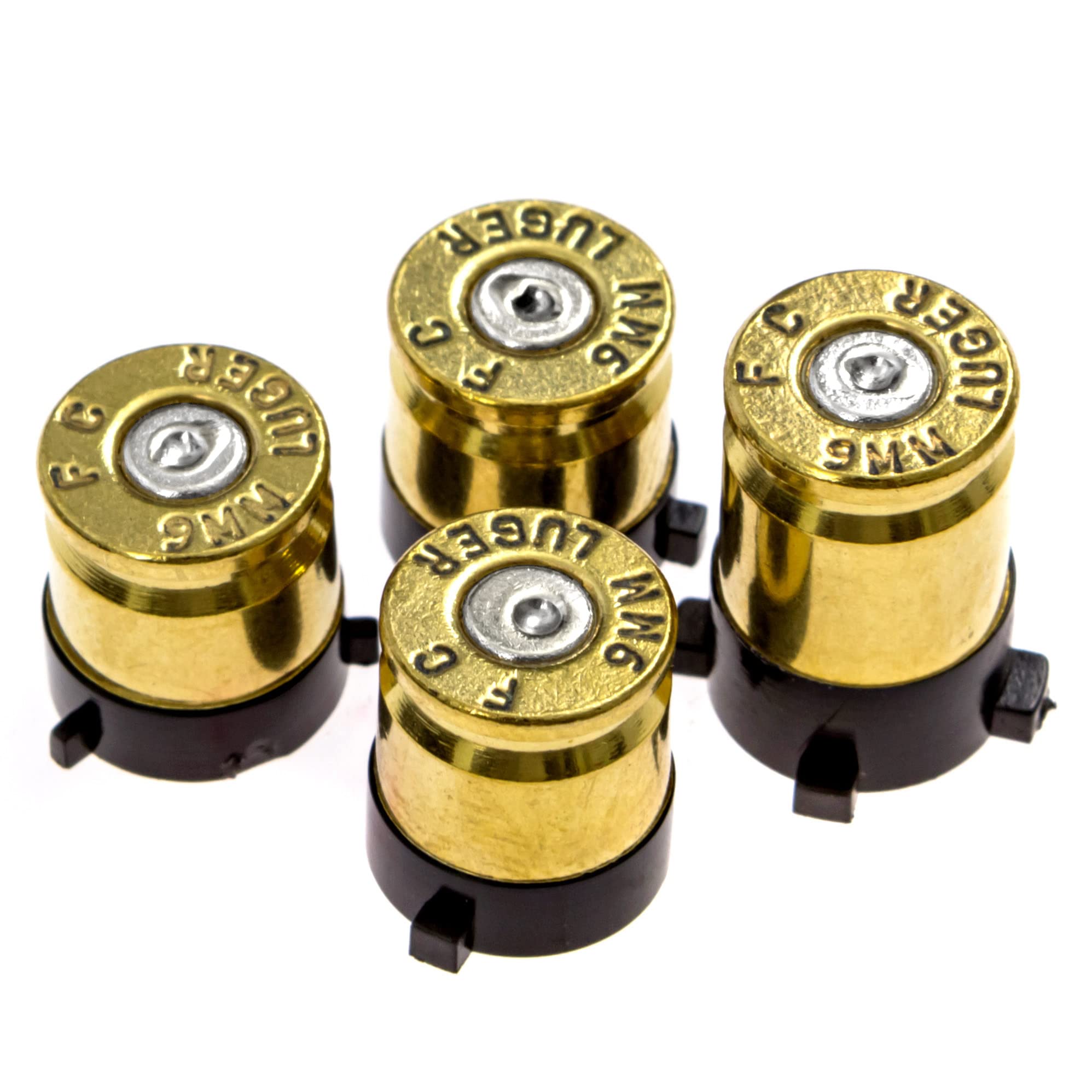 Crazy Controllerz Xbox One Series X S için Denetleyici Bullet Düğmeleri - Gerçek 9 MM Harcanmış Mermi Muhafazaları Kullanılarak Üretilmiştir - Araçlar İçerir