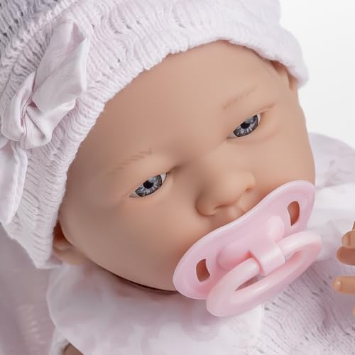 JC TOYS Berenguer Baby-Puppe in Rosa Strickstrampler mit Decke, Vinyl, Mädchen