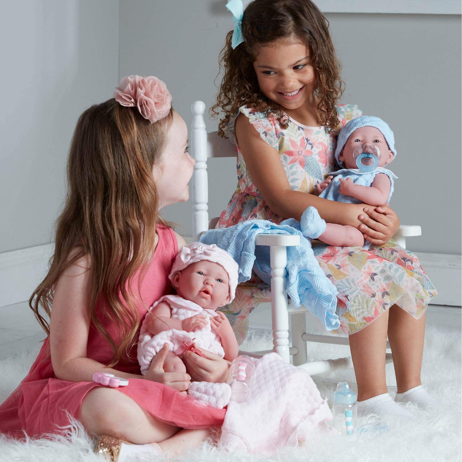 JC TOYS Berenguer Baby-Puppe in Rosa Strickstrampler mit Decke, Vinyl, Mädchen