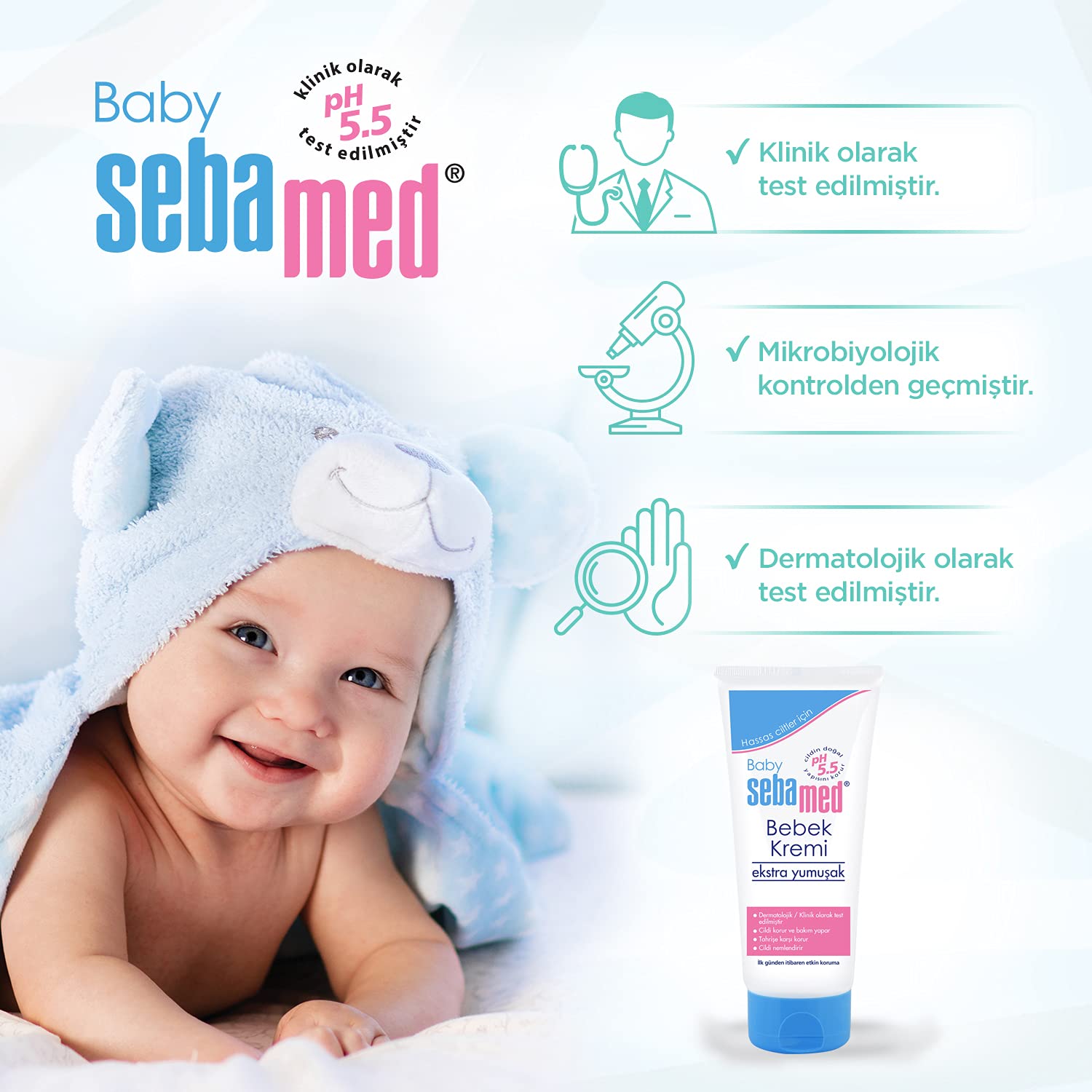Sebamed Baby Hassas Ciltler Pantenol İçerikli Cilt Kuruluğuna Karşı Etkili Ekstra Yumuşak Bebek Kremi 200 ml