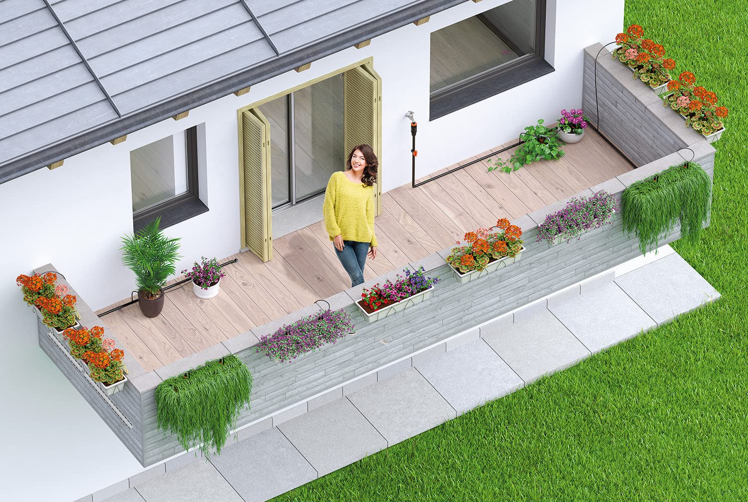 Claber 90772 Terrazzo Drıp Kıt Damlama Sulama Seti 25 Metre