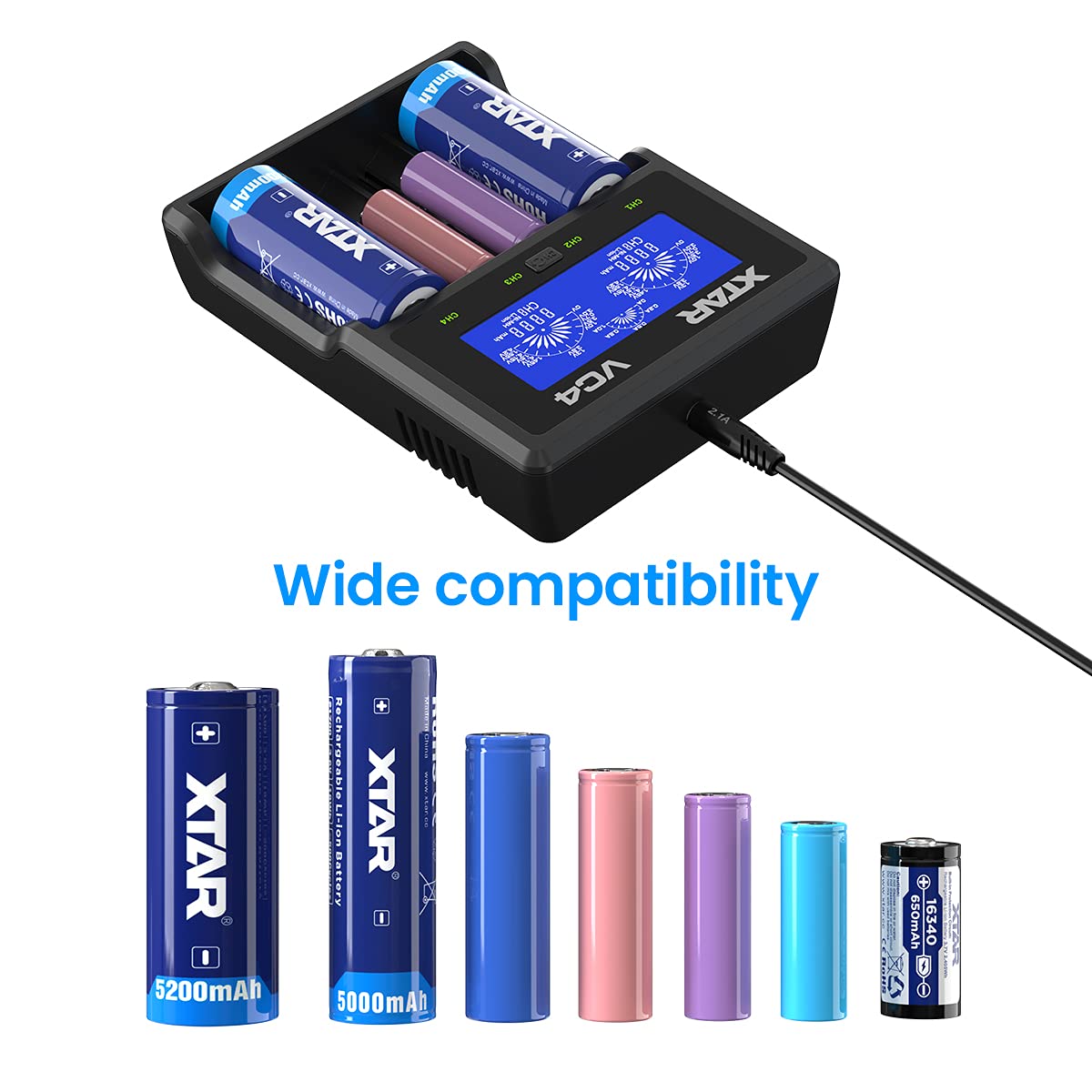 XTAR VC4 Li-ion/Ni-MH Pil Şarj Cihazı