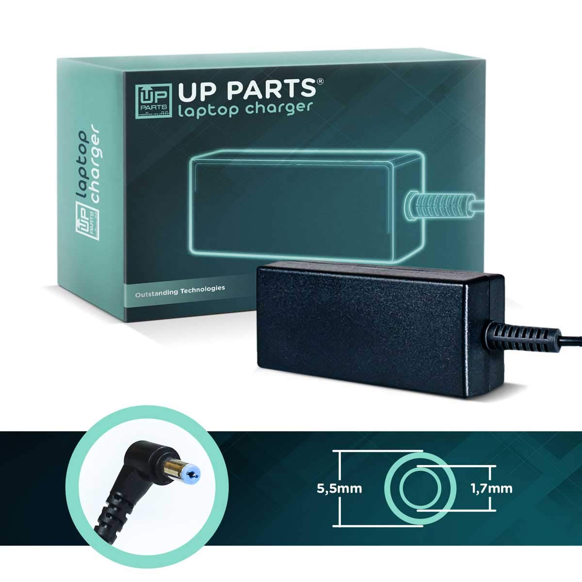 UP PARTS® NBP18 90W güç kaynağı - fiş 5,5 x 1,7 mm - Acer Aspire A515, E15, E15, V15, E1-571G E1-772