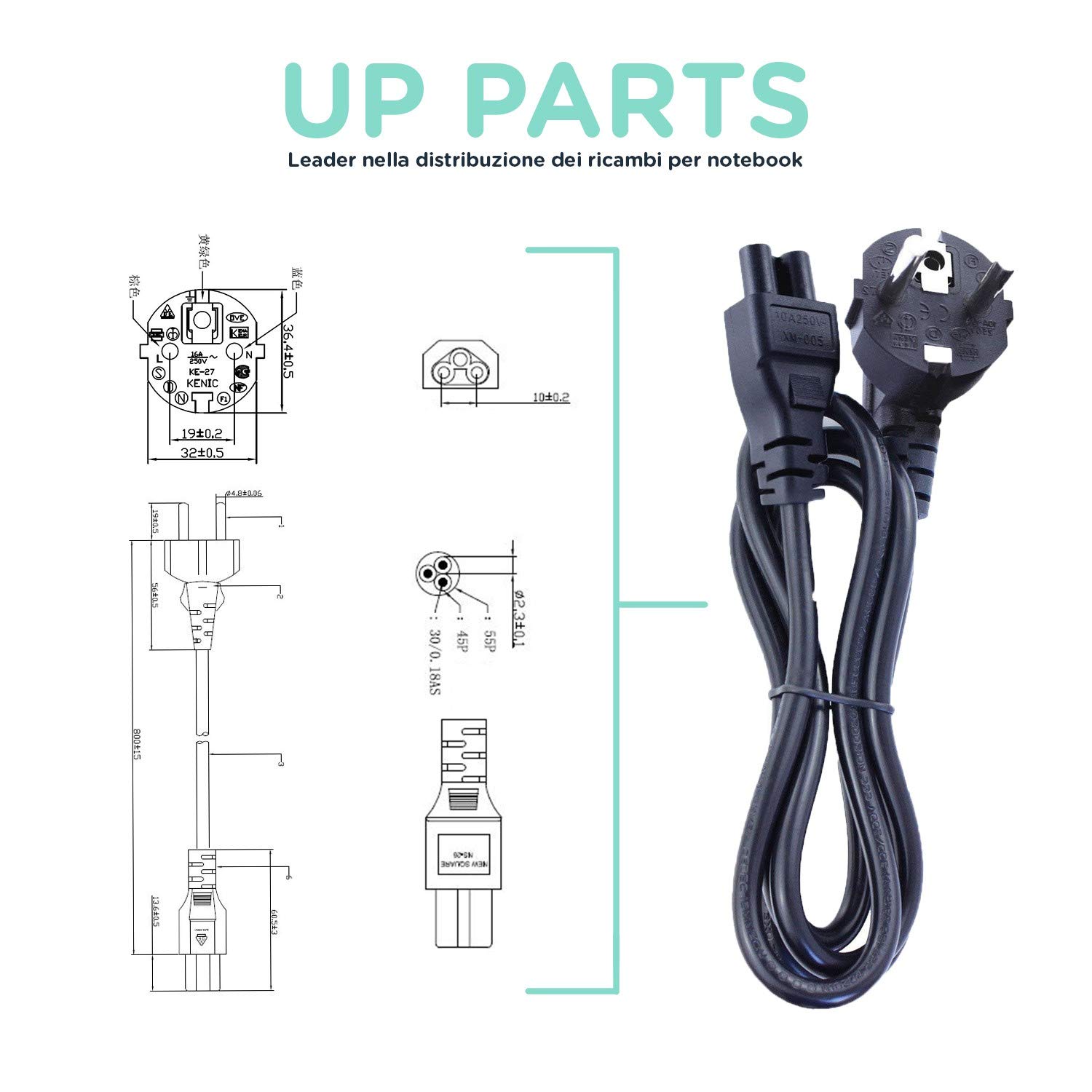 UP PARTS® NBP18 90W güç kaynağı - fiş 5,5 x 1,7 mm - Acer Aspire A515, E15, E15, V15, E1-571G E1-772