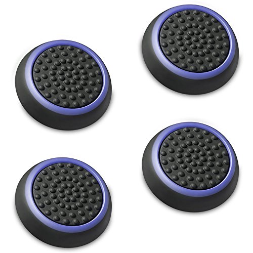Fosmon [4] Analog Stick Joystick Controller için Performance baş parmak eklentisi PS4 | PS3 | Xbox One | Xbox One S | Xbox 360 | Wii U (Siyah ve Mavi) A1669
