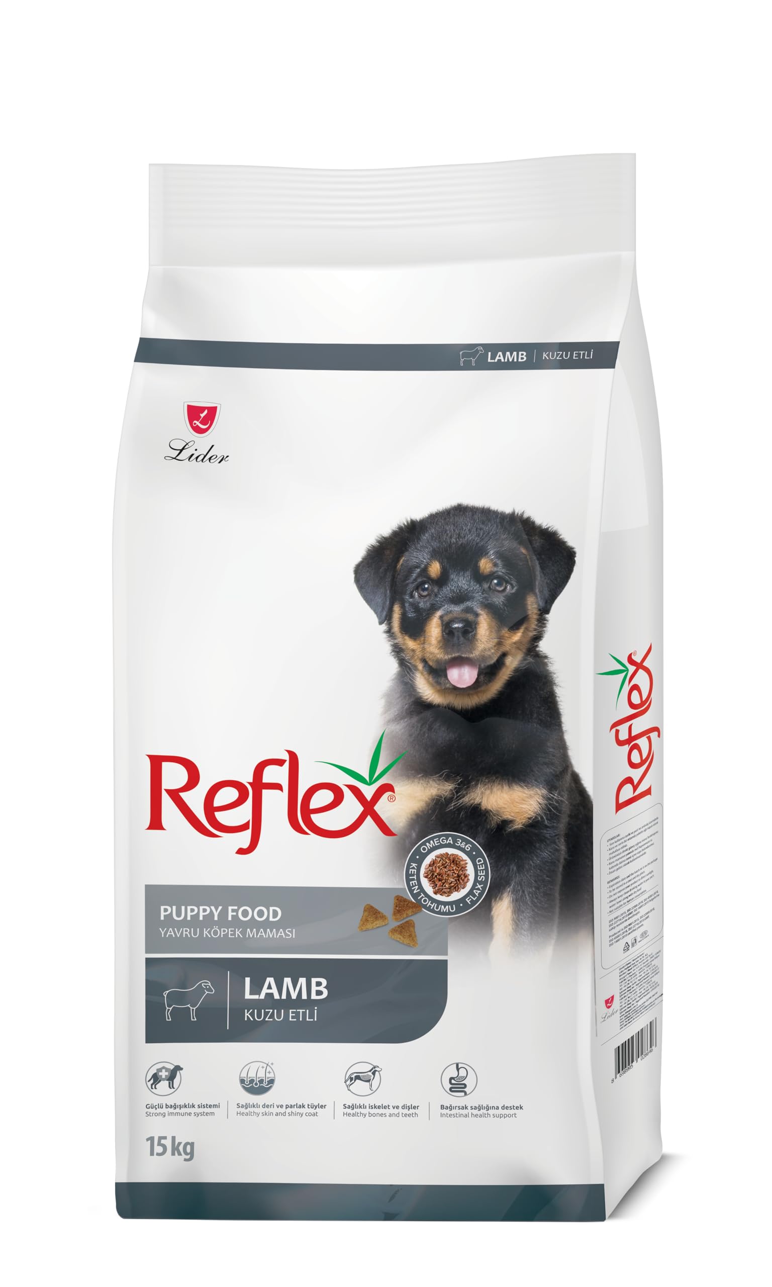Reflex Puppy Lamb Kuzulu Yavru Köpek Maması, 15 Kg