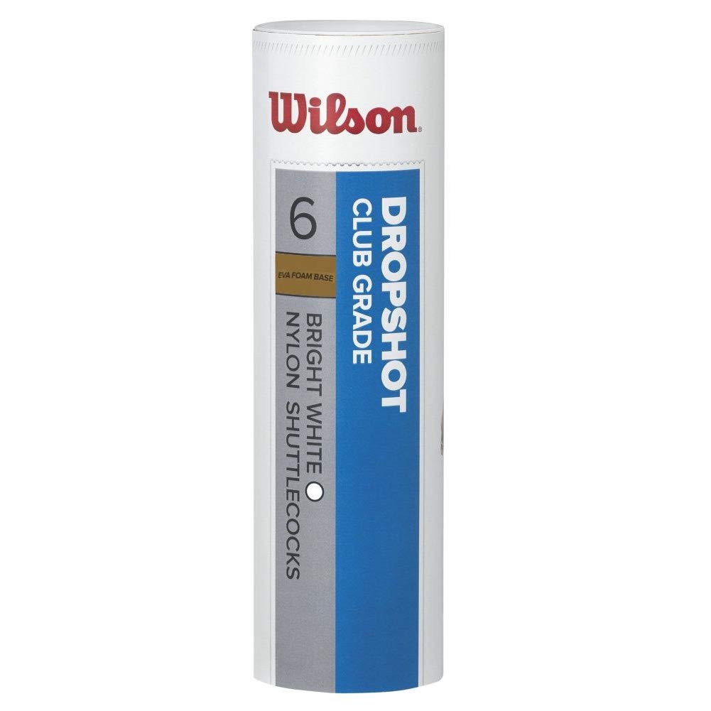 Wilson Badminton topu, Dropshot Shuttlecocks, 6'lı paket, beyaz, plastik/doğal mantar, WRT6046WH