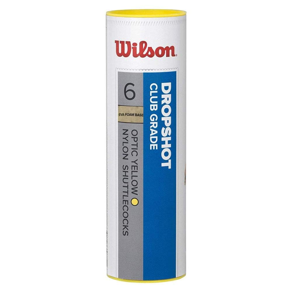 Wilson Badminton topu, Dropshot Shuttlecocks, 6'lı paket, beyaz, plastik/doğal mantar, WRT6046WH
