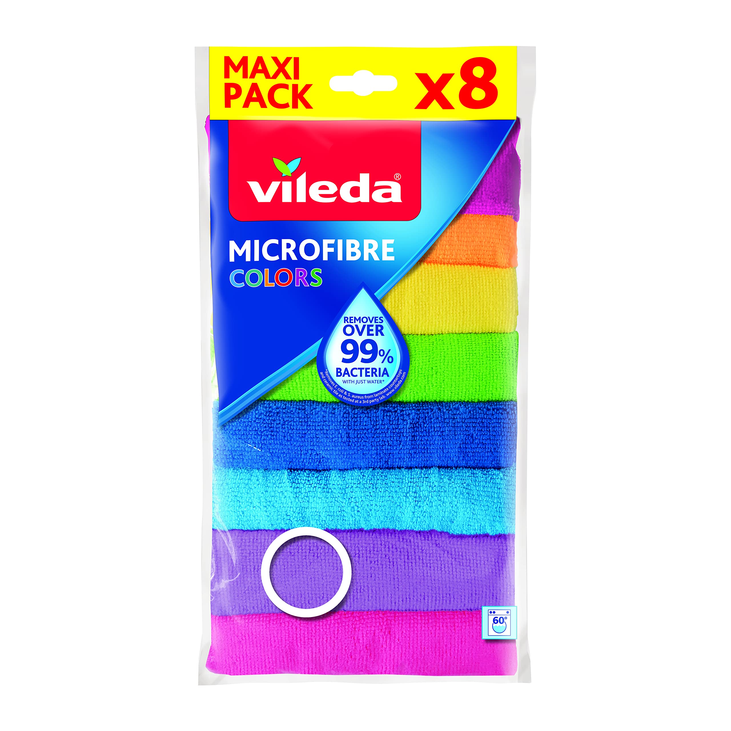 Vileda Colors Mikrofiber Bez, Çok renkli, 8 Parça