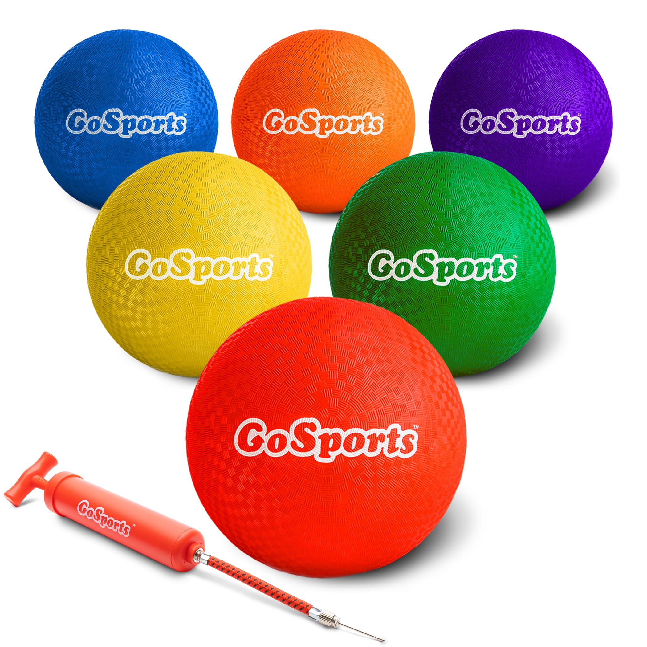 GoSports Oyun alanı topu (6'lı set), taşıma çantası ve pompa (21,6 cm veya 25,4 cm boyutlarında)