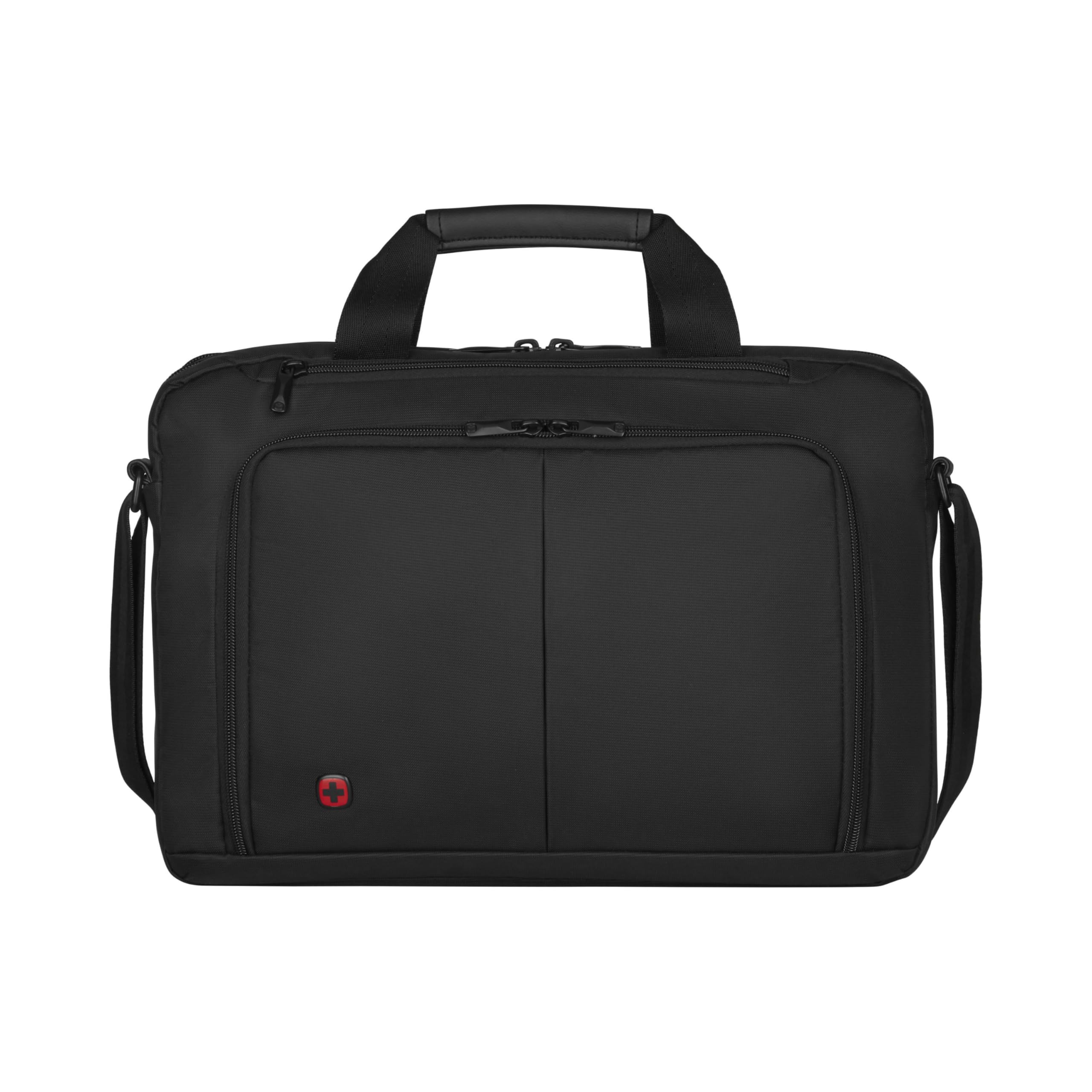 Wenger Source evrak çantası, askılı dizüstü bilgisayar çantası, 16 inçe kadar dizüstü bilgisayar, 10 inçe kadar tablet, 10 l, kadın erkek, ofis, iş, üniversite, okul, siyah
