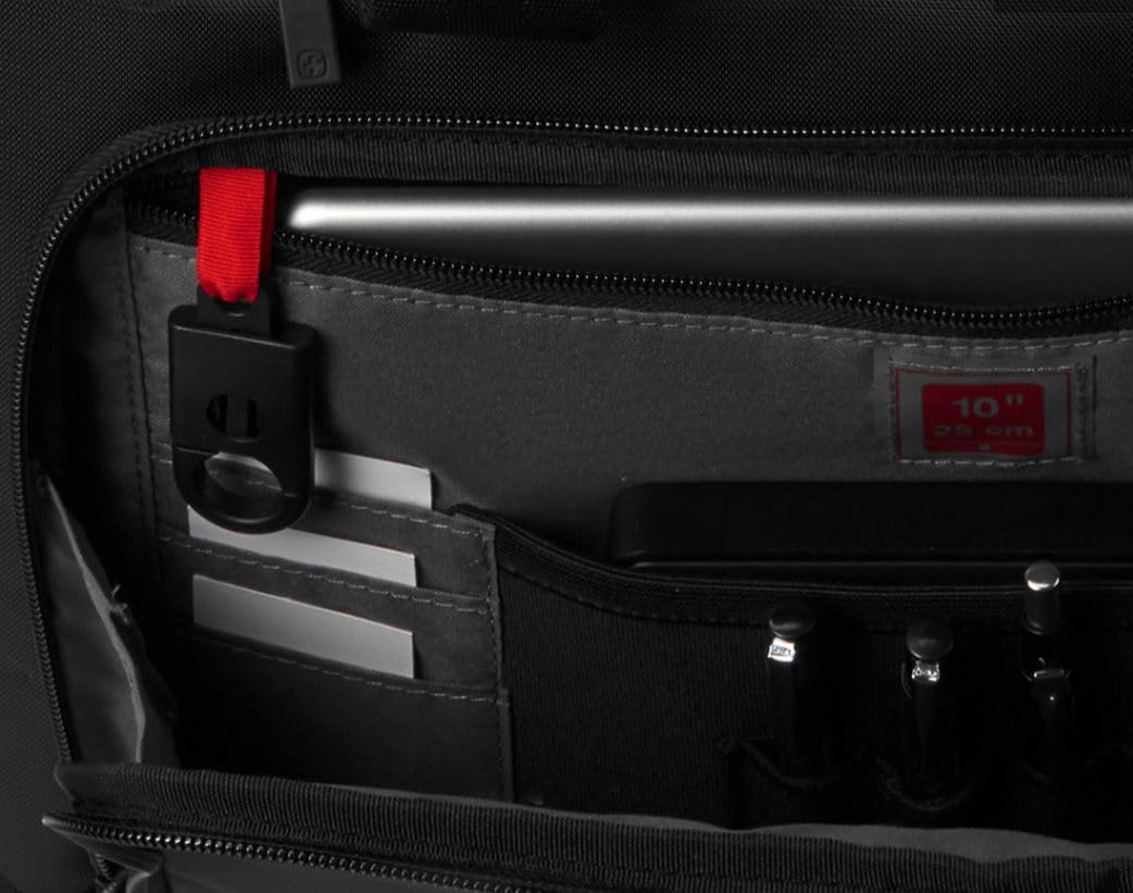 Wenger Source evrak çantası, askılı dizüstü bilgisayar çantası, 16 inçe kadar dizüstü bilgisayar, 10 inçe kadar tablet, 10 l, kadın erkek, ofis, iş, üniversite, okul, siyah