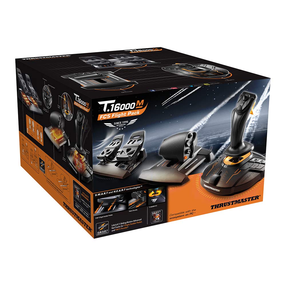 Thrustmaster T.16000M FCS Flight Pack – Tam Uçuş Kontrol Sistemi – Joystick, Gaz Kolu ve Dümen Pedalları – H.E.A.R.T. Manyetik Hassasiyet Teknolojisi – PC Uyumlu