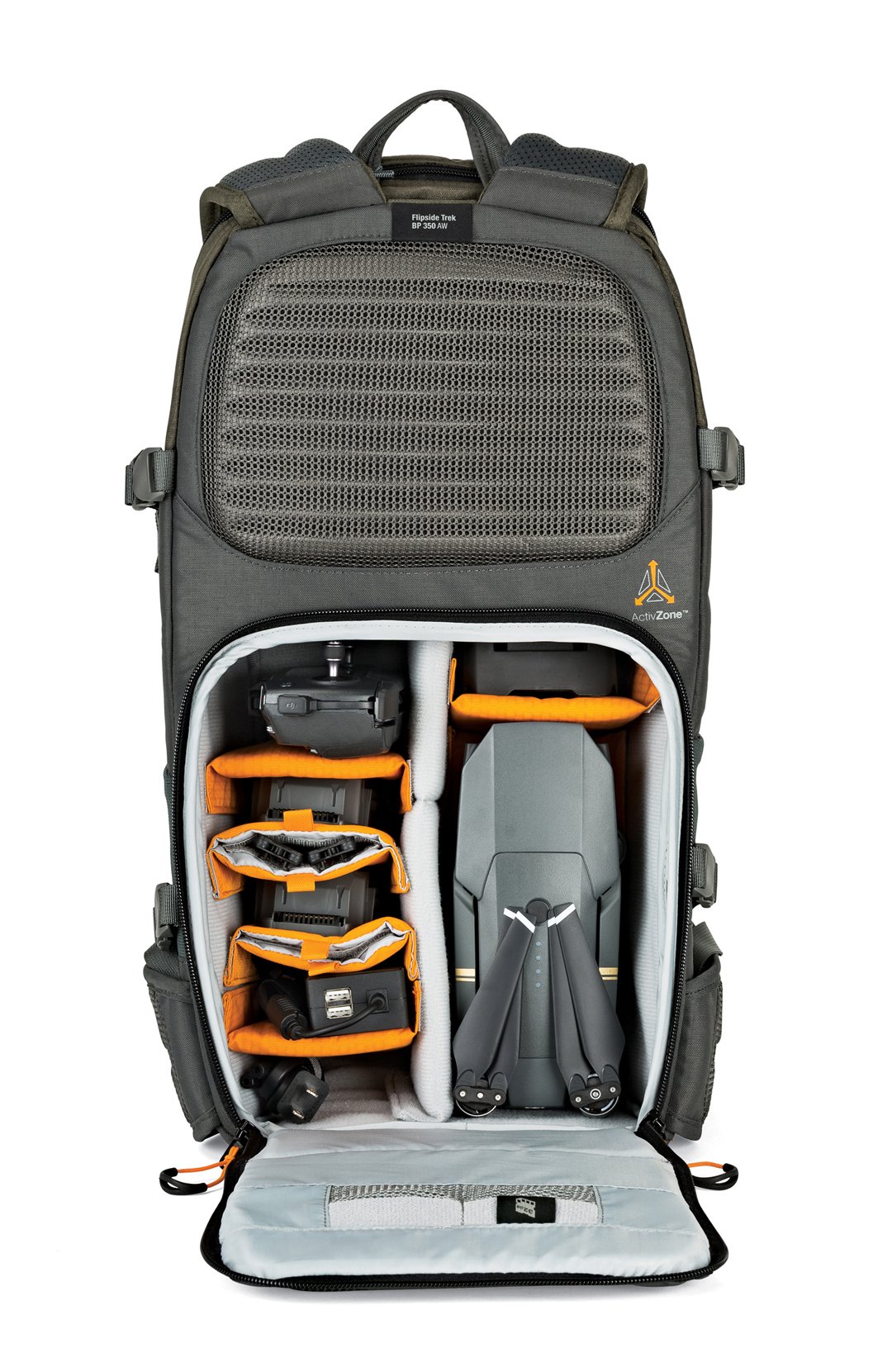 Lowepro Flipside Trek Bp 350 Aw Fotoğraf Makinesi Sırt Taşıma Çantası, Gri/Koyuyeşil