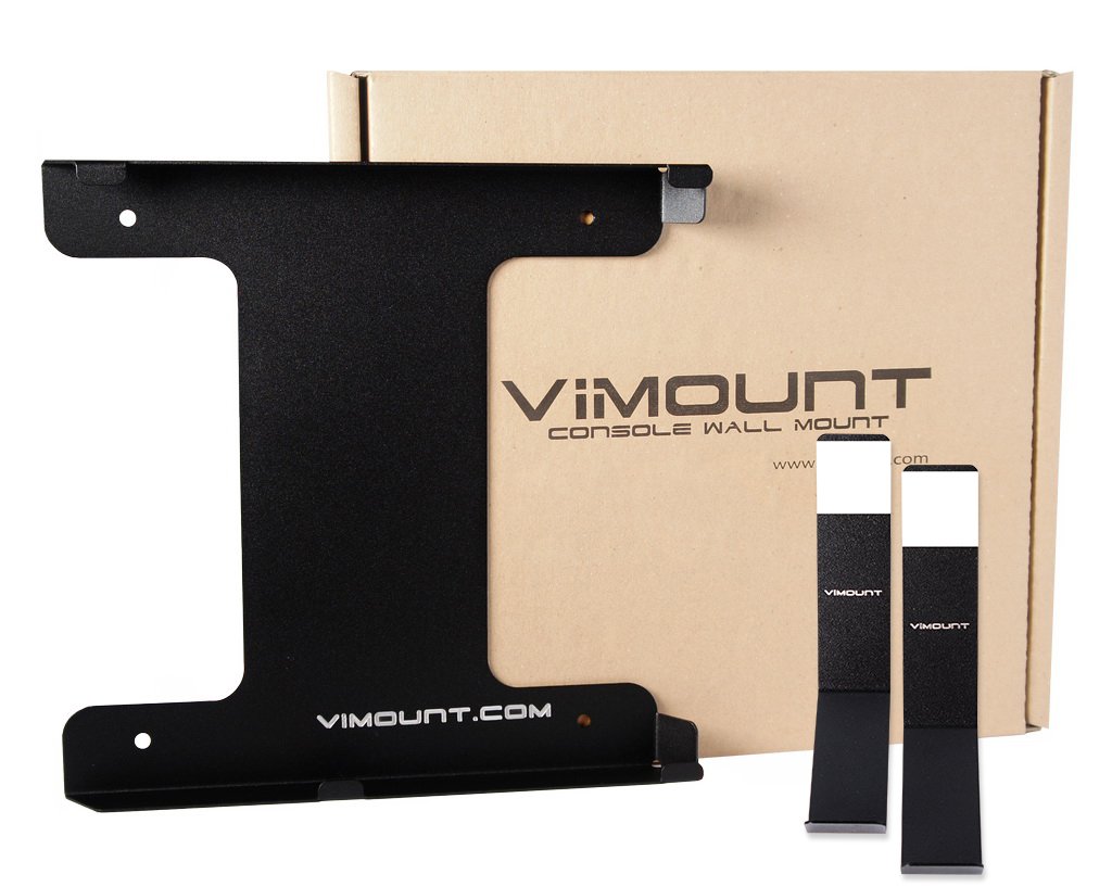 ViMount Duvara Monte Metal Tutucu PlayStation 4 PS4 Classic/FAT (ilk versiyon) ile Uyumlu 2x Kontrolörlü Siyah Renkli duvar montajı