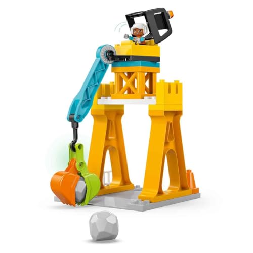 LEGO DUPLO Kasabası 3'ü 1 Arada İnşaat Sahası ve Araçları 10476-3 Yaş ve Üzeri Kız ve Erkek Çocuklar için 2 Figür İçeren Eğitici Oyuncak Yapım Seti, Çocuklara Doğum Günü Hediyesi Fikri (84 Parça)