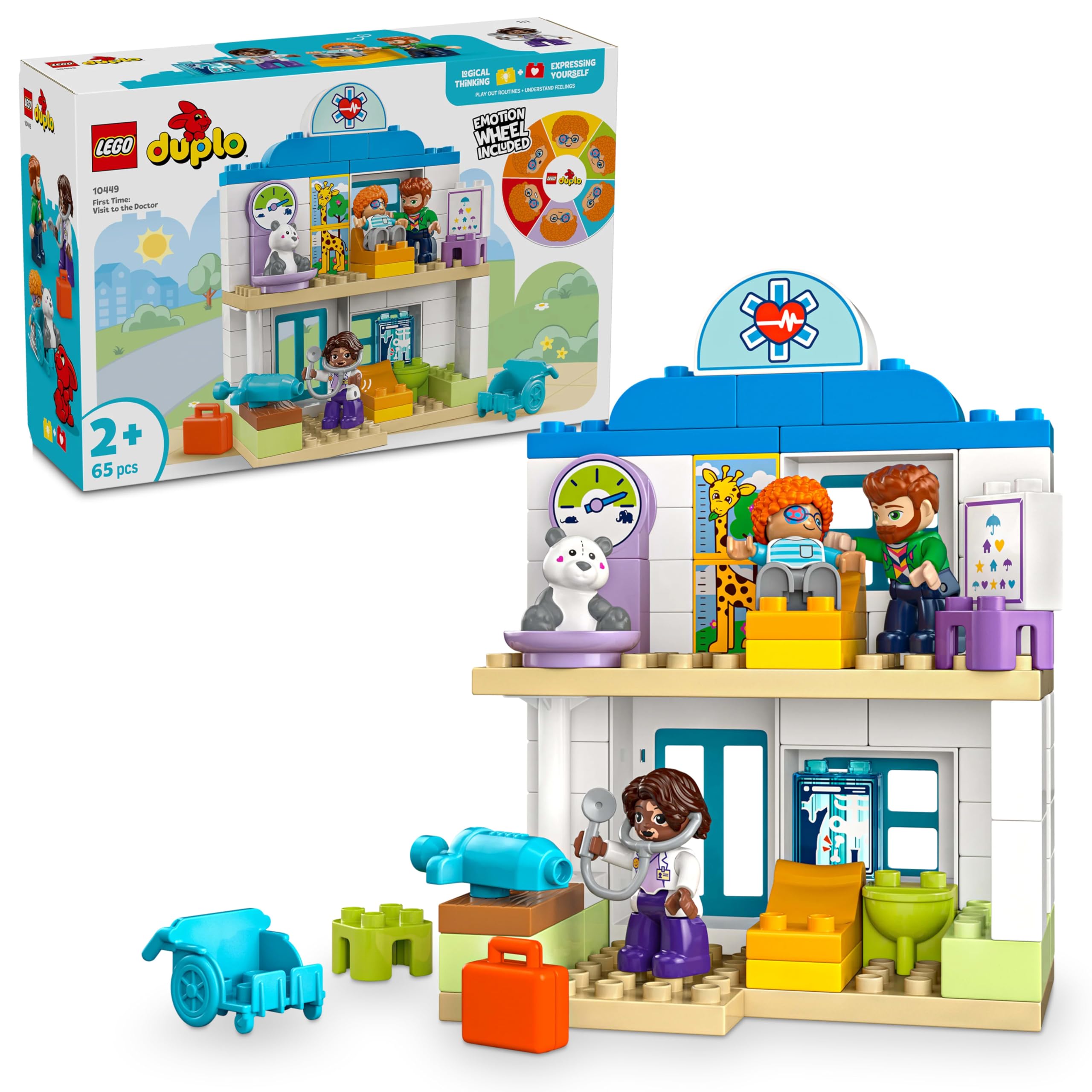LEGO DUPLO Town İlk Doktor Ziyareti 10449-2 Yaş ve Üzeri Küçük Çocuklar İçin Eğitici ve Yaratıcı Oyuncak Yapım Seti (65 Parça)
