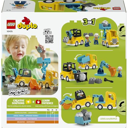 LEGO DUPLO Kasabası 3'ü 1 Arada İnşaat Araçları 10475-2 Yaş ve Üzeri Çocuklar için İnşaatçı Figürü İ