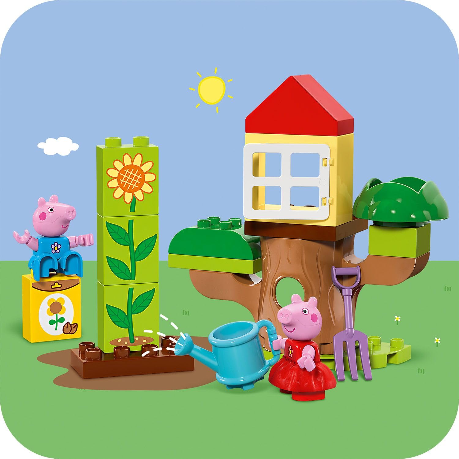 LEGO DUPLO Peppa Pig Bahçe ve Ağaç Ev 10431-2 Yaş ve Üzeri Çocuklar için Peppa Pig Minifigürü İçeren Eğitici Oyuncak Yapım Seti (20 Parça)