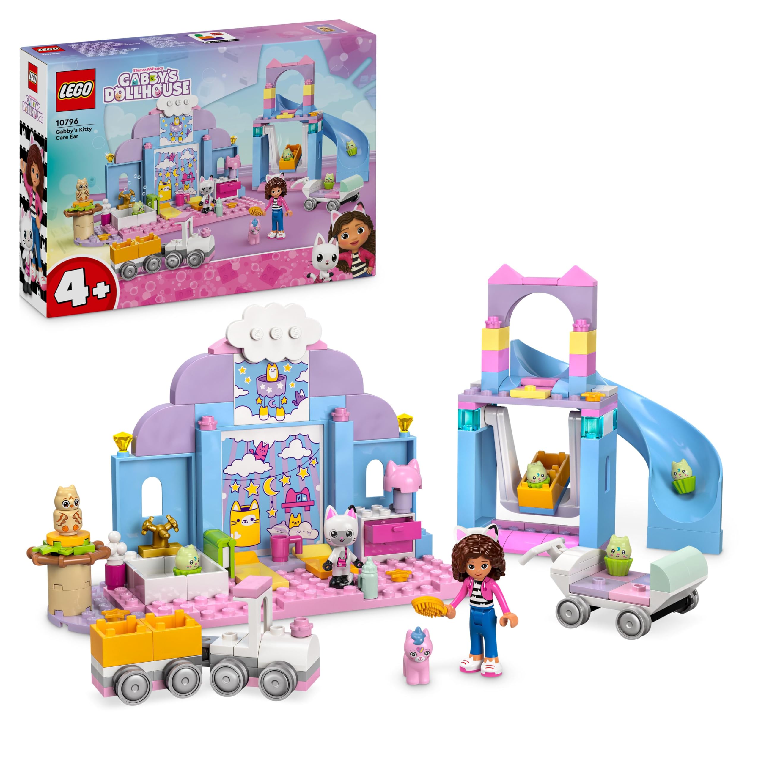 LEGO 4+ Gabby’s Dollhouse Gabby’nin Kedicik Bakım Odası 10796-4 Yaş ve Üzeri Çocuklar için Yaratıcı Oyuncak Yapım Seti (165 Parça)