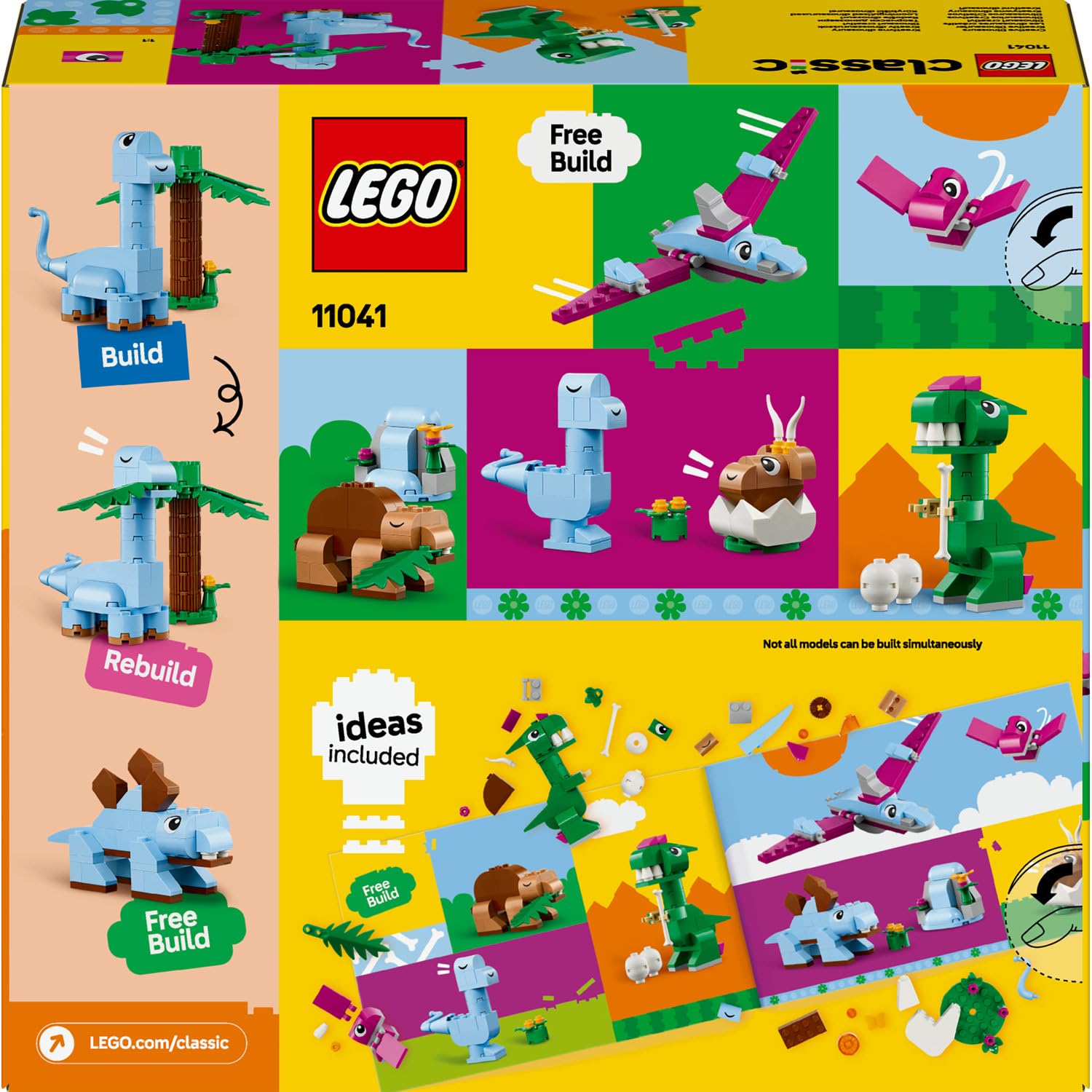 LEGO Classic Yaratıcı Dinozorlar 11041-5 Yaş ve Üzeri Çocuklar için Yaratıcı ve Eğlenceli Oyuncak Yapım Seti (450 Parça)