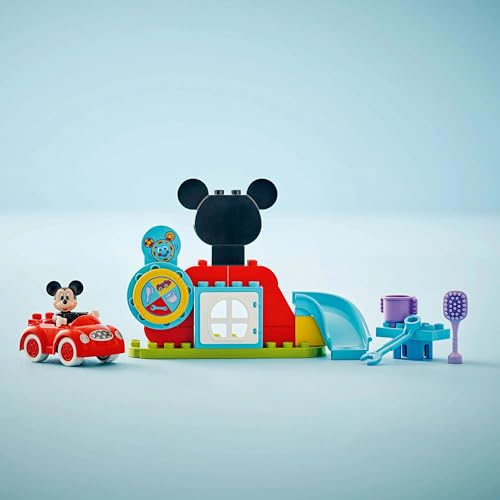 LEGO DUPLO | Disney Mickey Fare’nin Kulüp Evi ve Arabası 10454-2 Yaş ve Üzeri Çocuklar için Eğitici Oyuncak Yapım Seti, Doğum Günü Hediyesi (27 Parça)