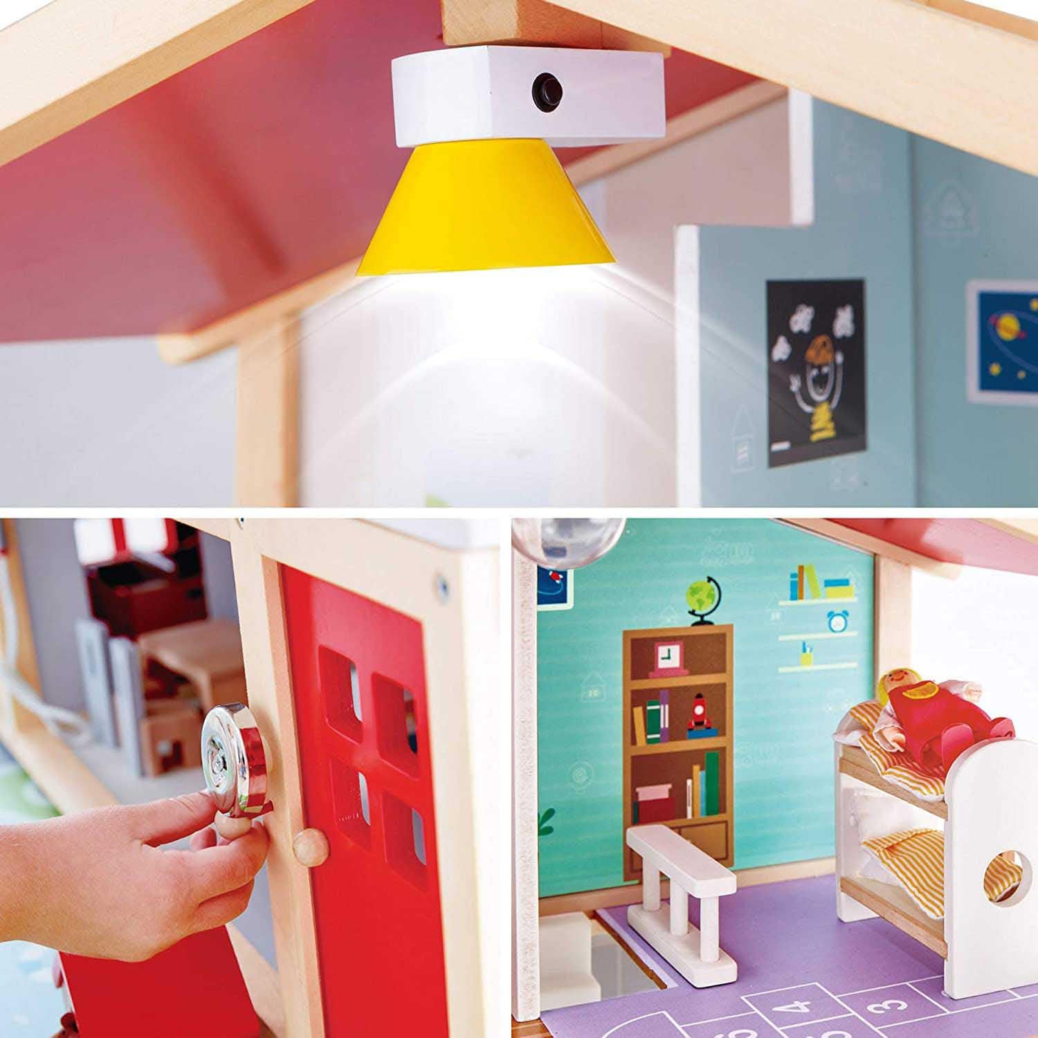 Hape -Hape E3405 - bebek villa aksesuarlarla oyuncak ev, ahşap