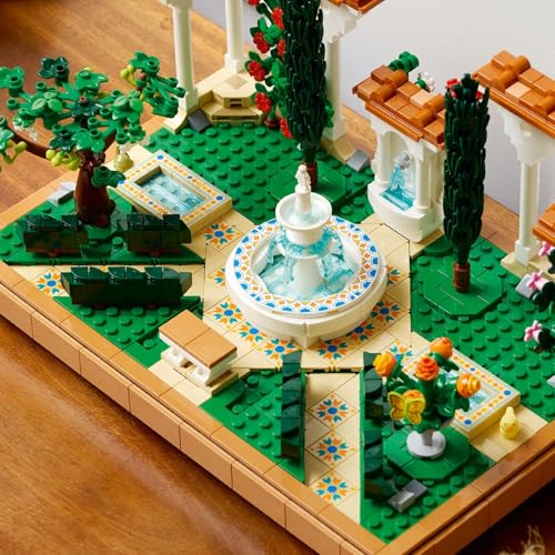 LEGO Icons Fıskiyeli Bahçe 10359 – Yetişkinler İçin Ev ve Ofis Dekoru, Selvi Ağaçları, Çiçekler ve Hayvan Figürleri içeren Sergilenebilir Bahçe Modeli Yapım Seti (1302 Parça)