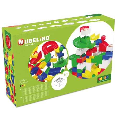 Hubelino 420381 – Bilya pisti – Bahnelemente set – 4 yaşından itibaren (% 100 uyumlu Duplo) – 128 parçalar