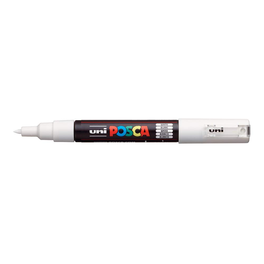 uni POSCA Akrilik Boya İşaretleyici, PC-1M, Ekstra İnce Uç, Beyaz (PX17756000)