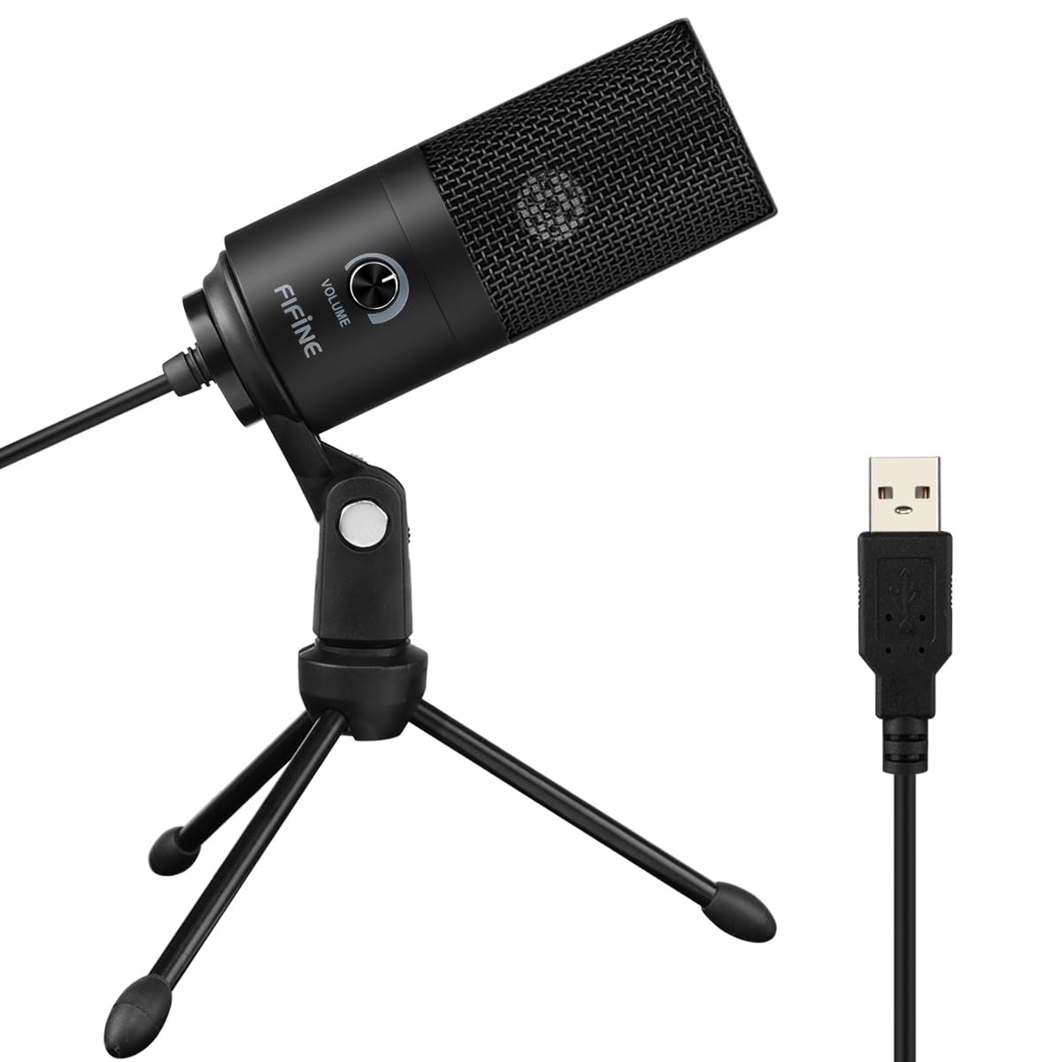 FIFINE USB Mikrofon, Dizüstü Bilgisayar için Metal Kondenser Kayıt Mikrofonu MAC veya Windows Kardioid Stüdyo Kayıt Vokalleri, Seslendirmeler, Yayın Akışı ve YouTube Videoları-K669B