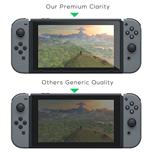 TNP Products Ekran Koruyucu (2 Paket) Nintendo Switch ile çalışır - Şalter için Temperli Cam Ekran Koruyucu Kapak Aksesuarı, 9H Sertlik, Çizilmez, Premium Berraklık, Kabarcıksız Kurulum