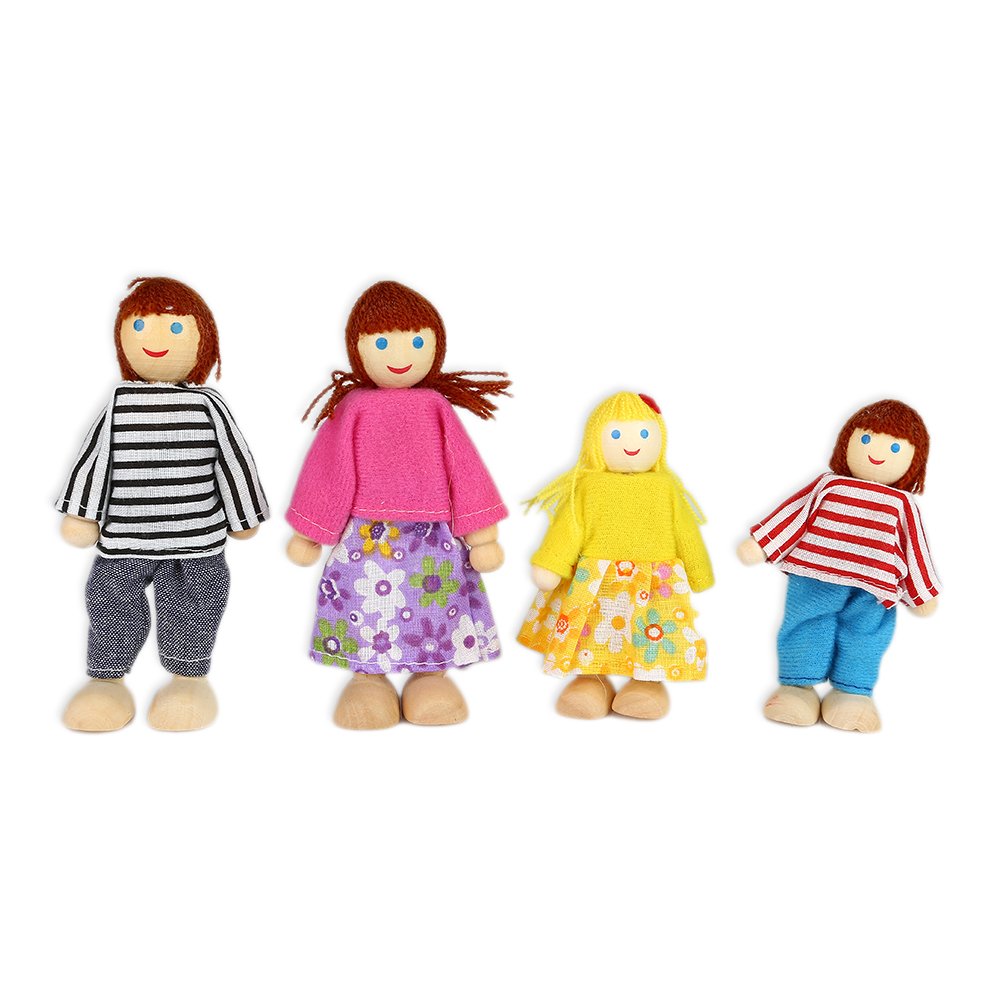 Jouernow kurşun bebek aile-Set Poseable 4 adet for oyuncak bebek evi, çocuk oyuncağı, hediyeler, kız