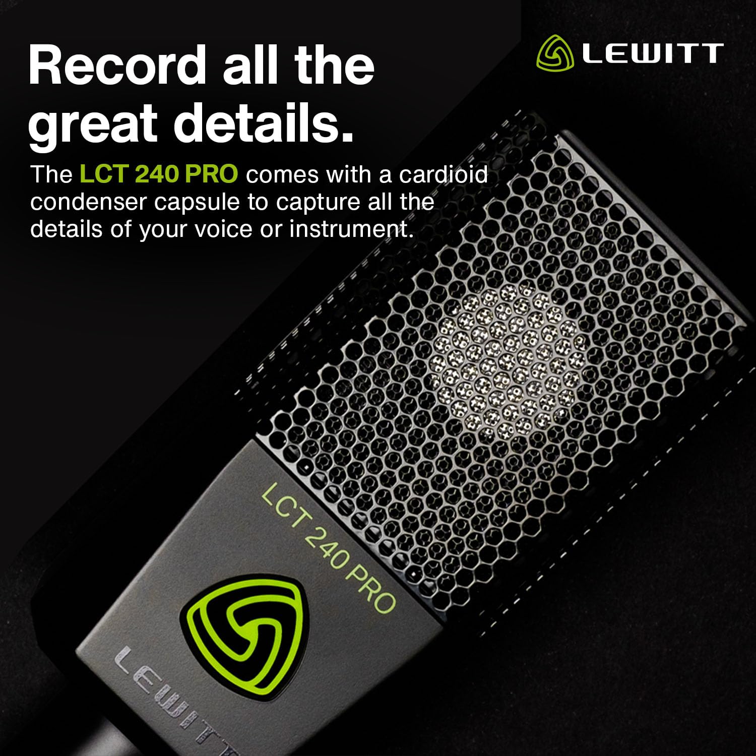 Lewitt XLR kondansatörlü mikrofon, vokal enstrüman kayıtları ve akış için - LCT 240 PRO profesyonel