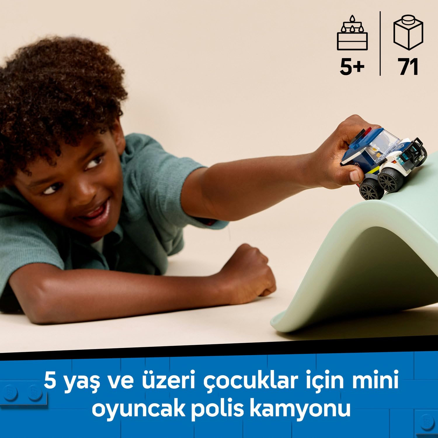 LEGO City Araçlar - Polis Kamyonu 60481 – 5 Yaş ve Üzeri Erkek ve Kız Çocuklar için Polis Memuru Minifigürü İçeren Yaratıcı Oyuncak Araba Yapım Seti, Çocuklar için Eğlenceli Hediye Fikri (71 Parça)