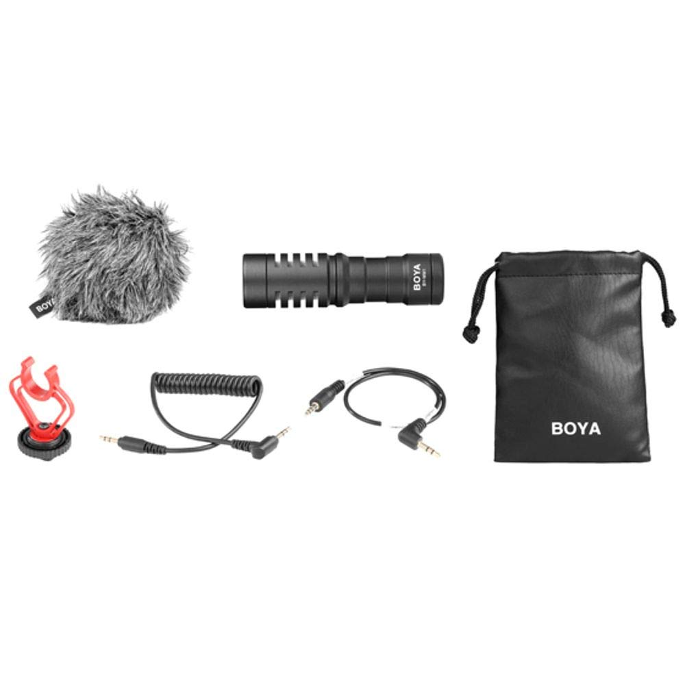 Boya BY-MM1 Pilsiz Kamera Üstü Çift Mikrofon, iPhone, Android, DSLR Kamera Uyumlu