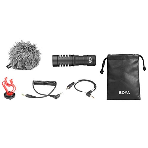 Boya BY-MM1 Pilsiz Kamera Üstü Çift Mikrofon, iPhone, Android, DSLR Kamera Uyumlu