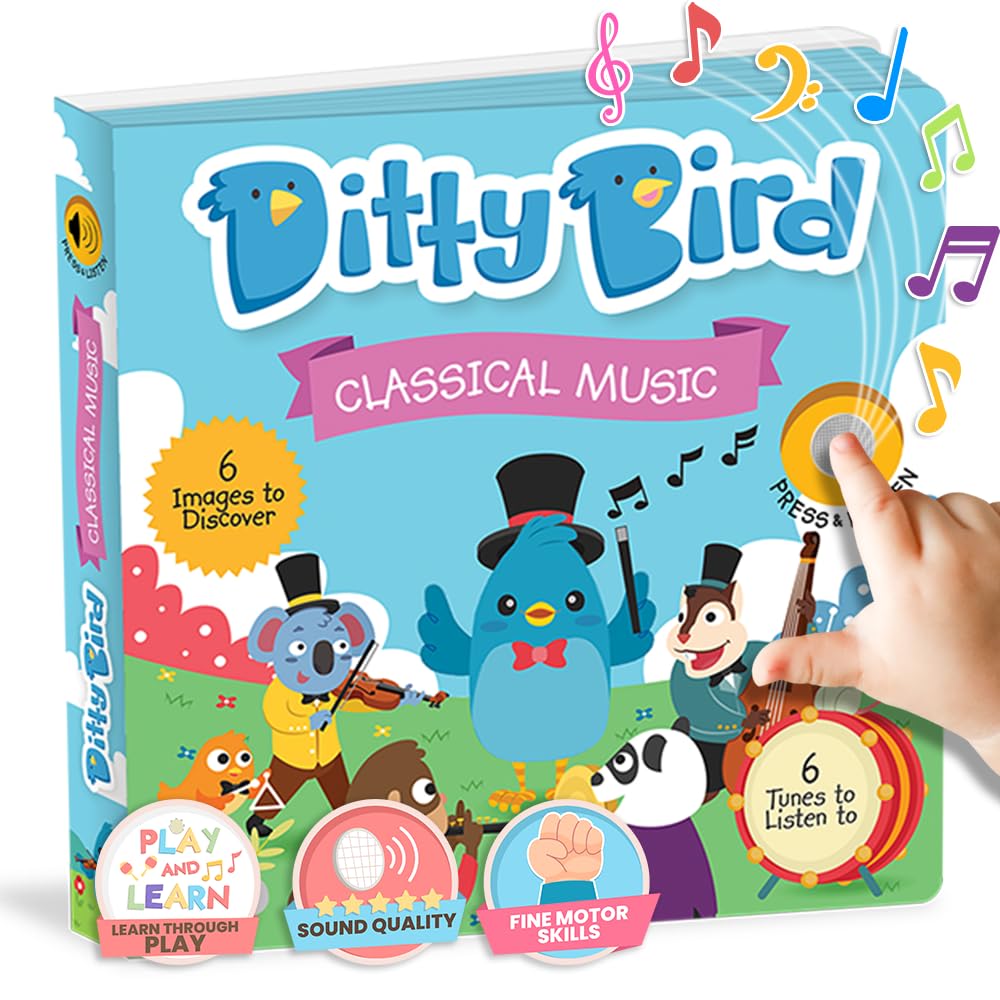 Ditty Bird | Classical Music | Interactive Sound Book for toddlers 1- 3 | Music for Baby | Musical books Mozart, Beethoven